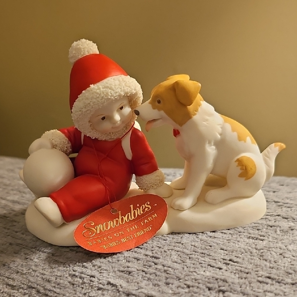 Department 56 Snowbabies Collectible "Babies Best Friend" - Like New, No Box